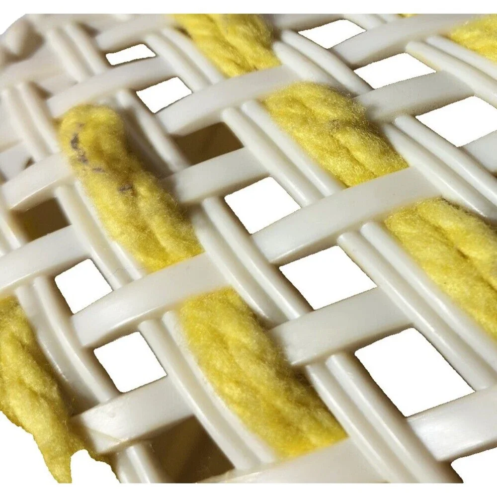Dialene Better Maid Trash Can Waste Basket Small Woven Yarn MCM Yellow Vtg 9.5in